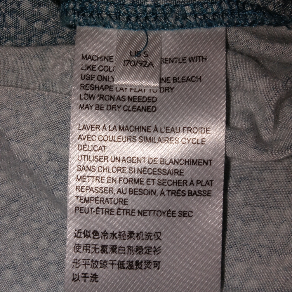 Maeve / Anthropologie Blue Speckled Pattern Short Sleeve Top Medium - Picture 6 of 8